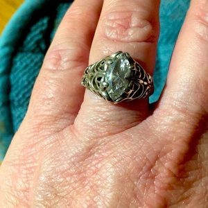 COPY - Vintage Marquis cut Diamonique ring size 6